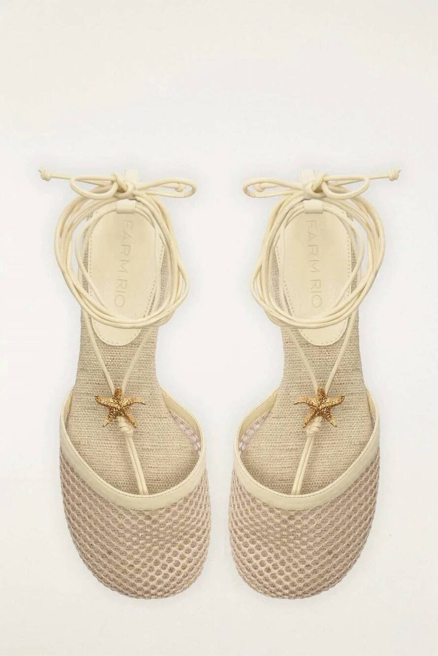 NEW FARM RIO women's sea lace up mules in ivory - Picture 4 of 5